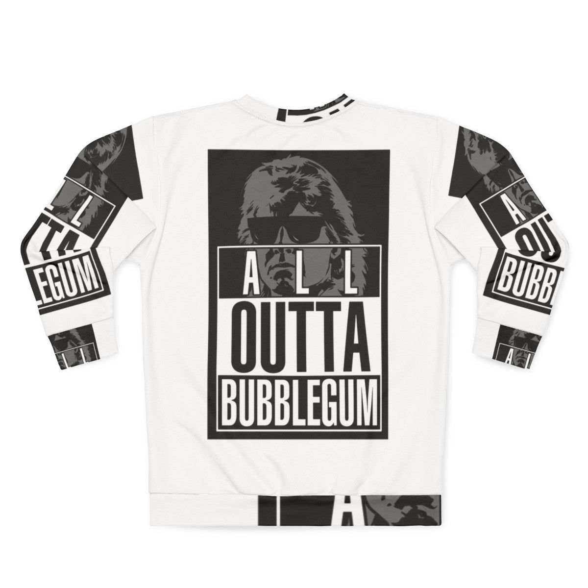 "Straight All Outta Bubblegum" Sci-Fi Sweatshirt with Focus Keywords - Back