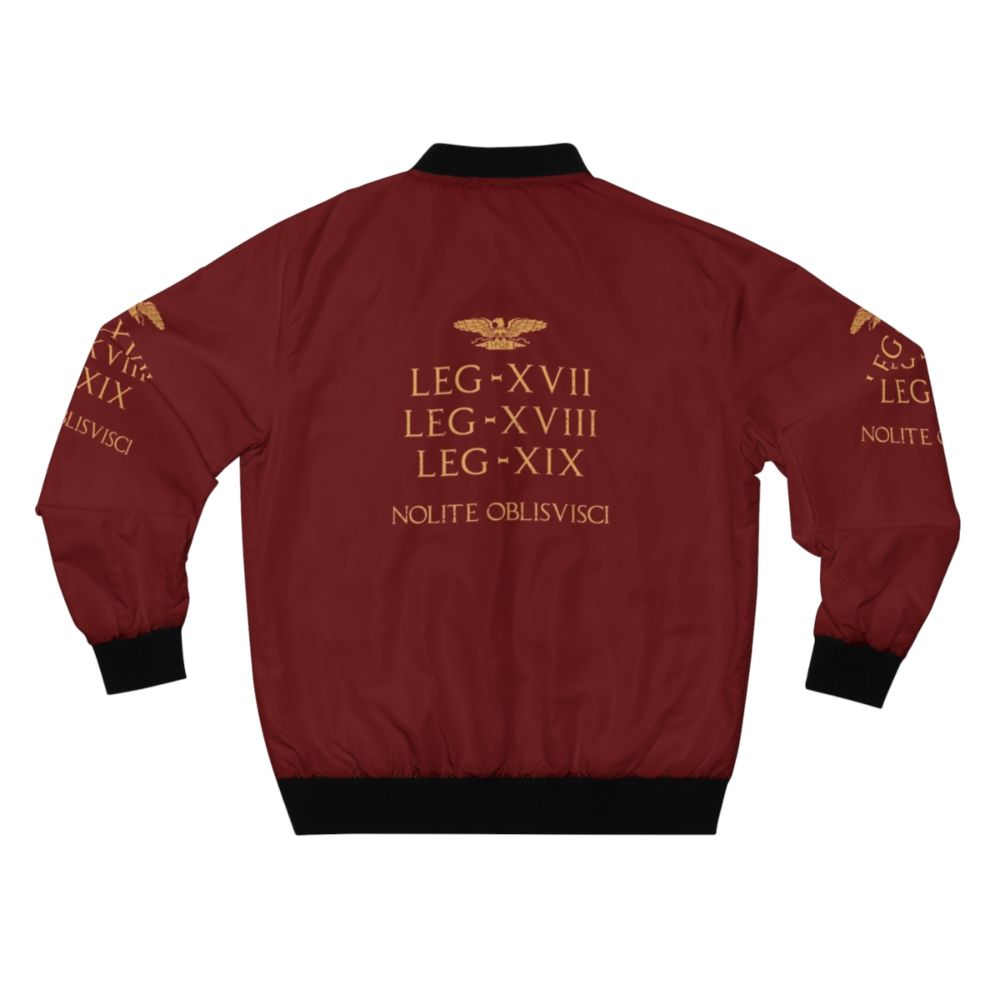 Bomber jacket with Roman legions and Teutoburg Forest battle design - Back