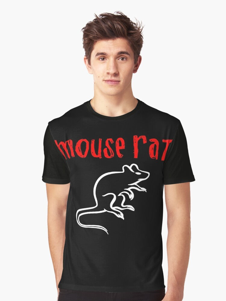 Parks and Recreation Mouse Rat Graphic T-Shirt featuring the iconic band from the TV show - Men