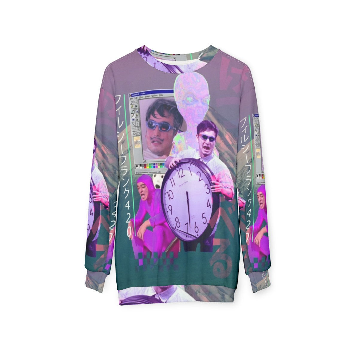 Filthy Frank 420 Vaporwave Sweatshirt - hanging