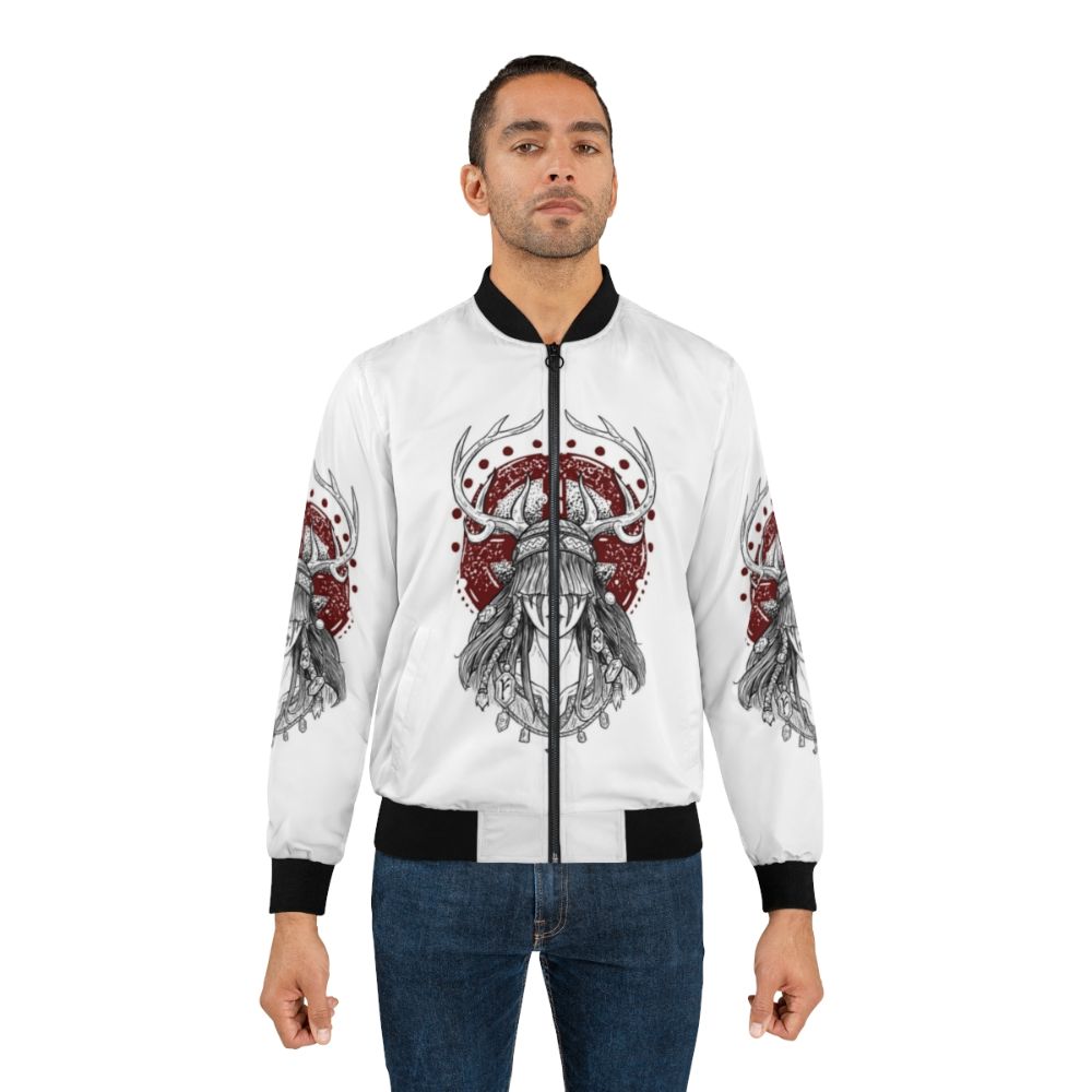 Heilung Celtic Shaman Bomber Jacket with horned shaman and celtic symbols - Lifestyle