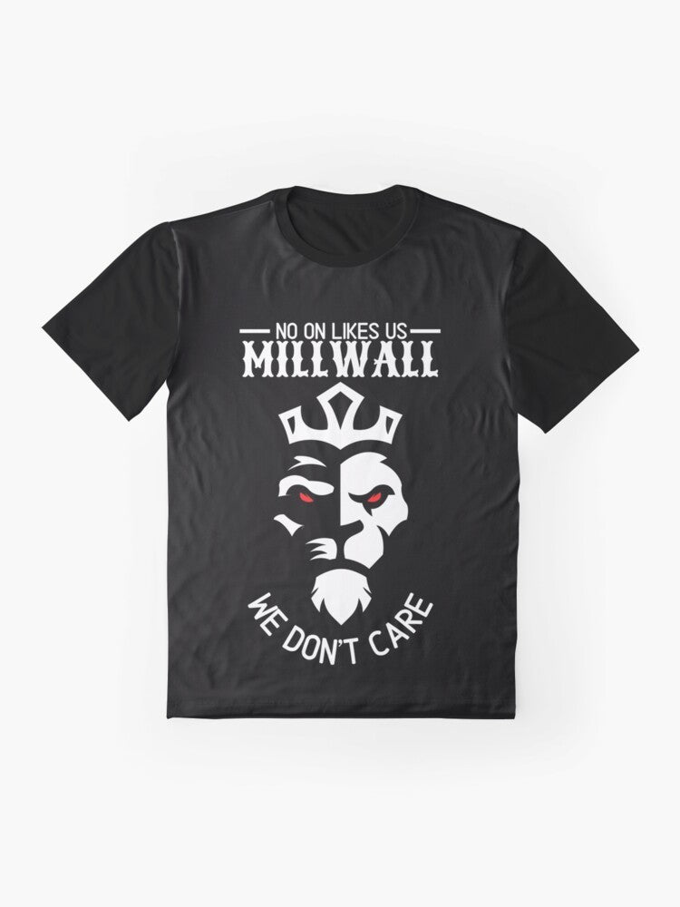 "Millwall Football Club Graphic T-Shirt featuring the iconic 'No One Likes Us' slogan" - Flat lay