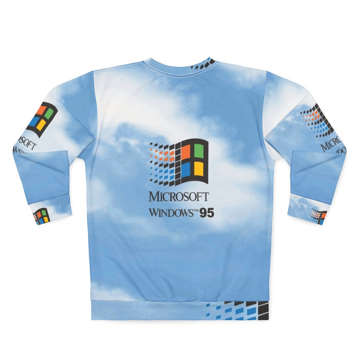 Retro Windows 95 & 98 logo sweatshirt in classic sky blue aesthetic - Back