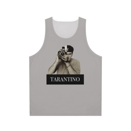 Tarantino inspired unisex tank top with sepia tones