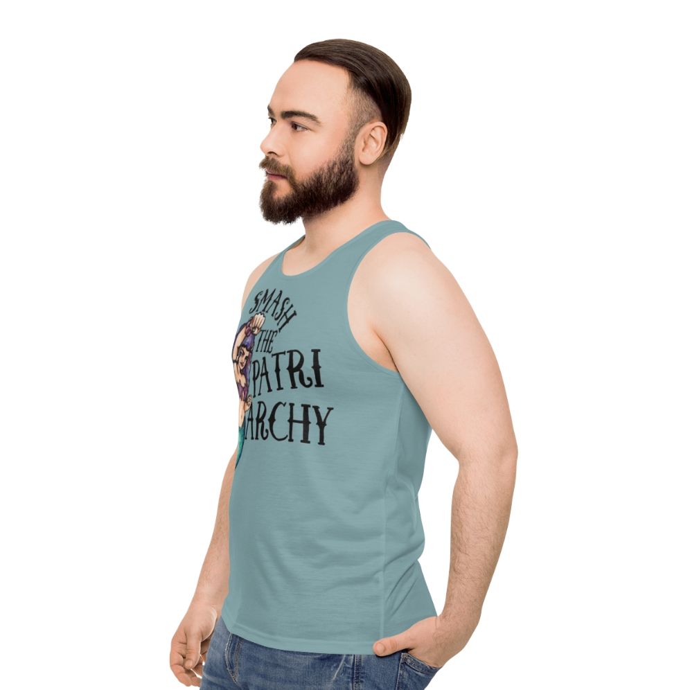 Smash the Patriarchy Feminist Unisex Tank Top - men side