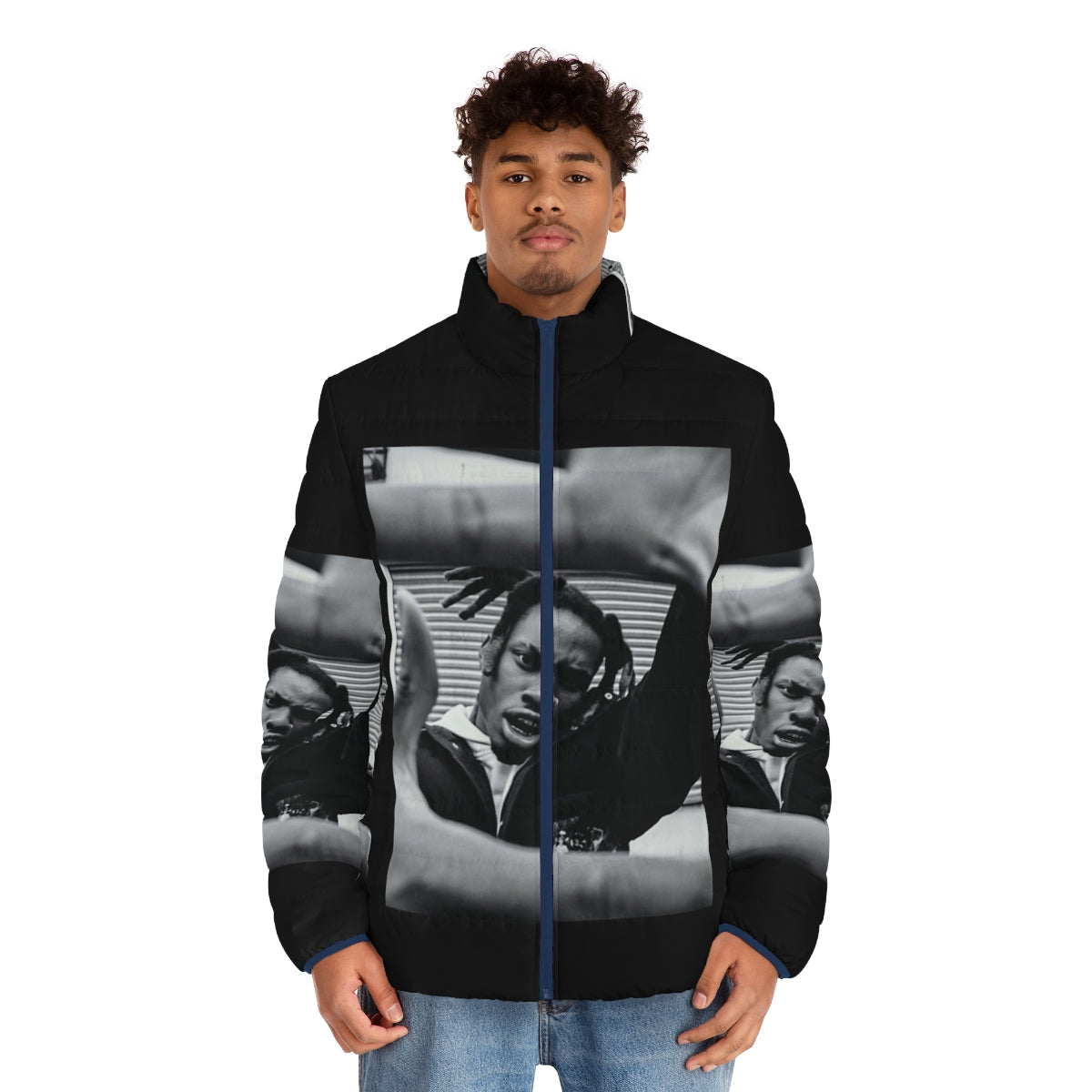 Denzel Curry 13 Puffer Jacket, featuring the Denzel Curry ZUU album artwork - men front