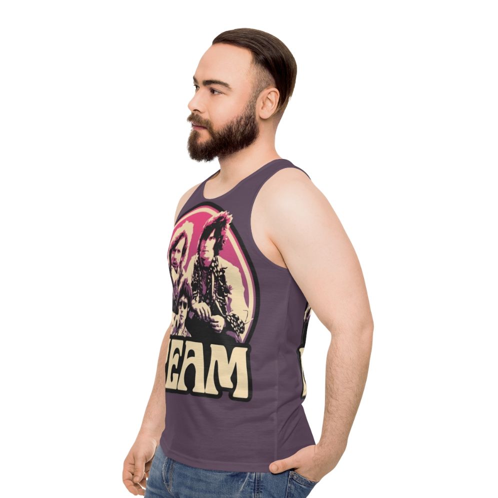 Retro 60s inspired unisex music tank top - men side