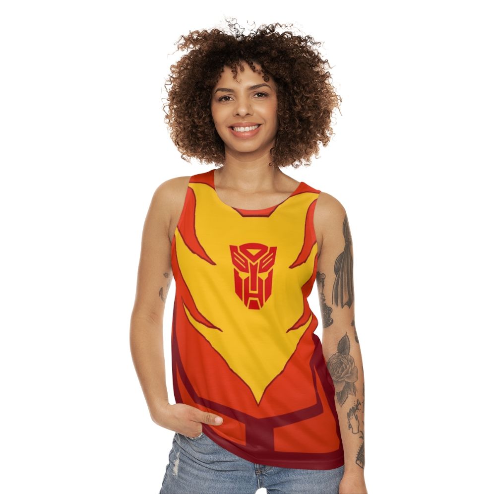 Transformers G1 Hot Rod Flames Unisex Tank Top - women