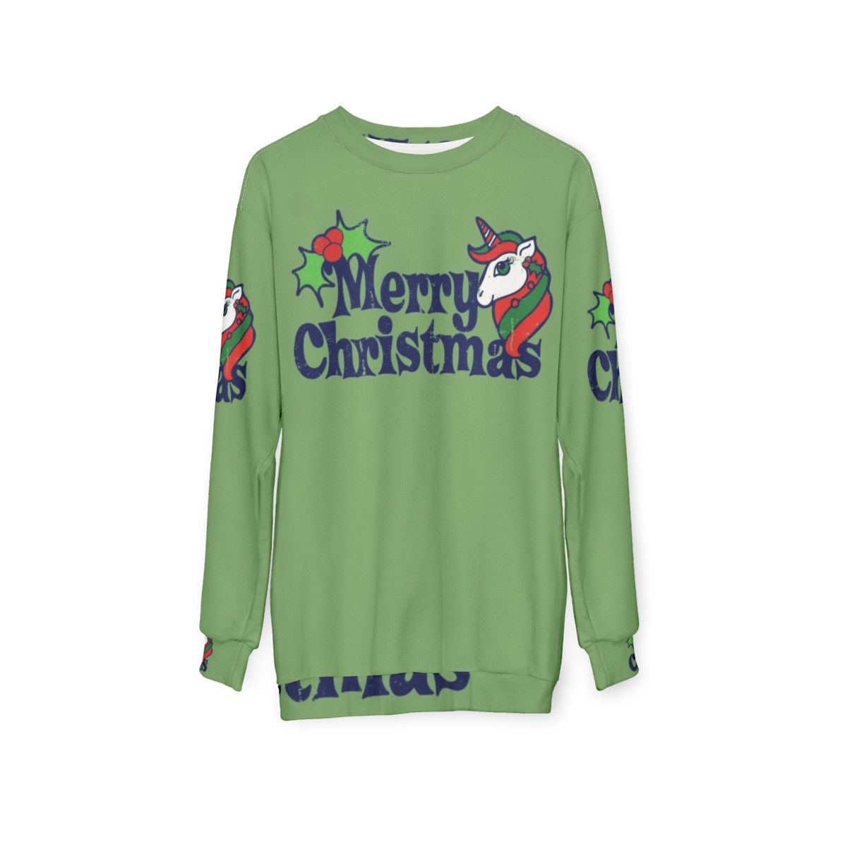 Merry Christmas Unicorn Sweatshirt - hanging