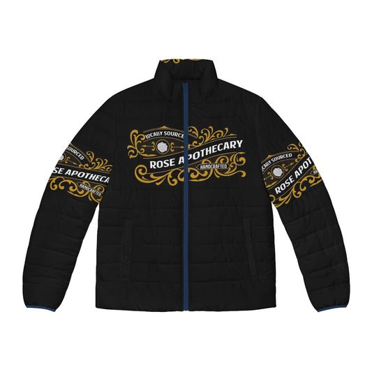 Rose Apothecary Schitt's Creek Puffer Jacket with show logo