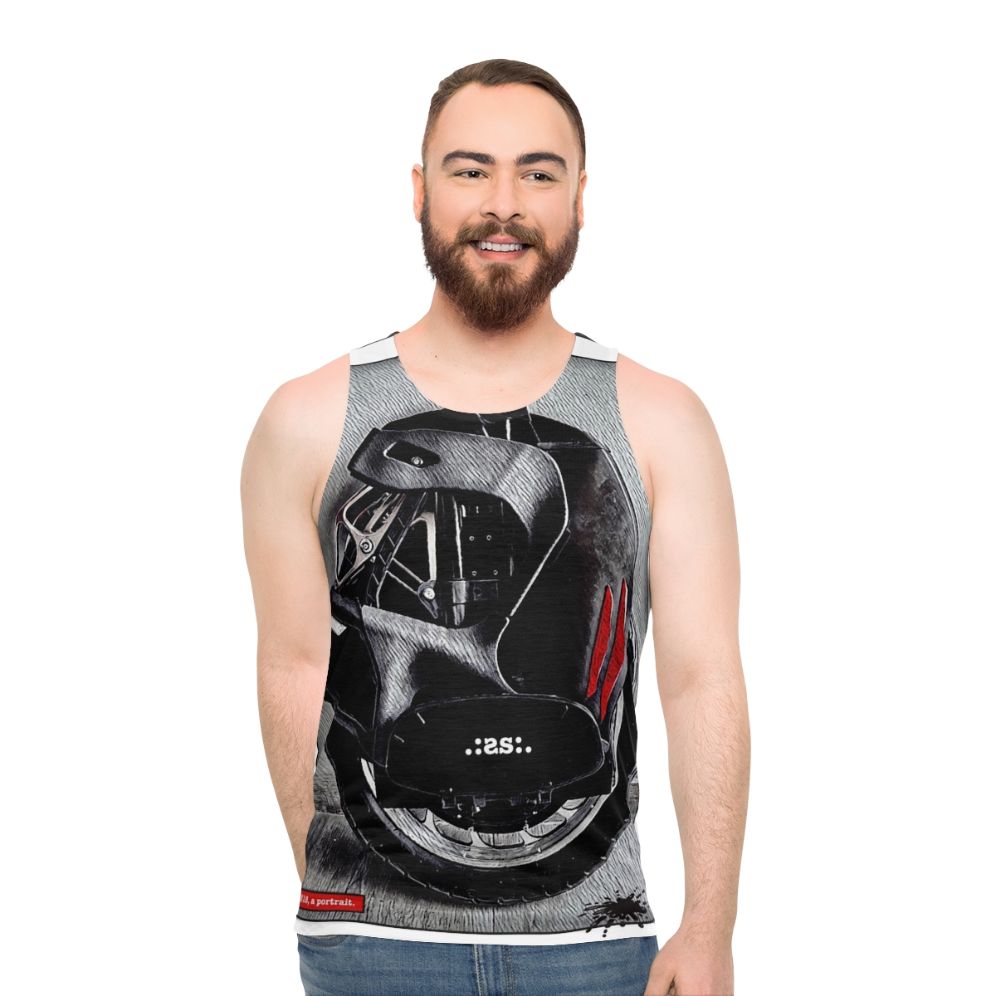 Unisex portrait design tank top - men