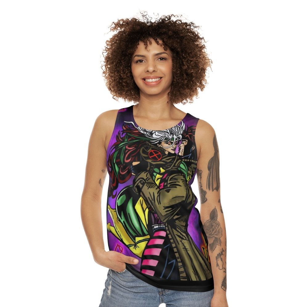 Gambit and Rogue Power Couple Unisex Tank Top - women