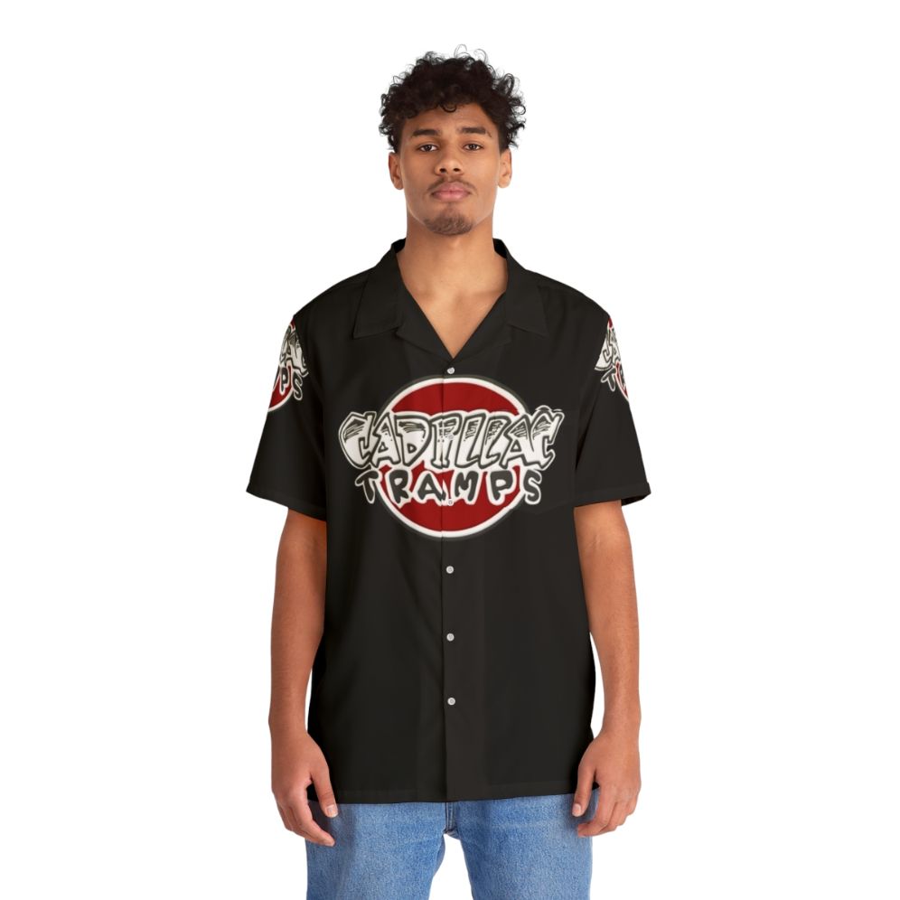 Cadillac Eldorado Hawaiian Shirt with Classic Car and Retro Music Design - People Front