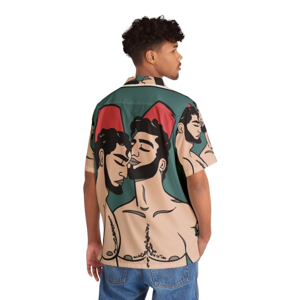 Gay-inspired Hawaiian shirt with colorful illustration - People Back