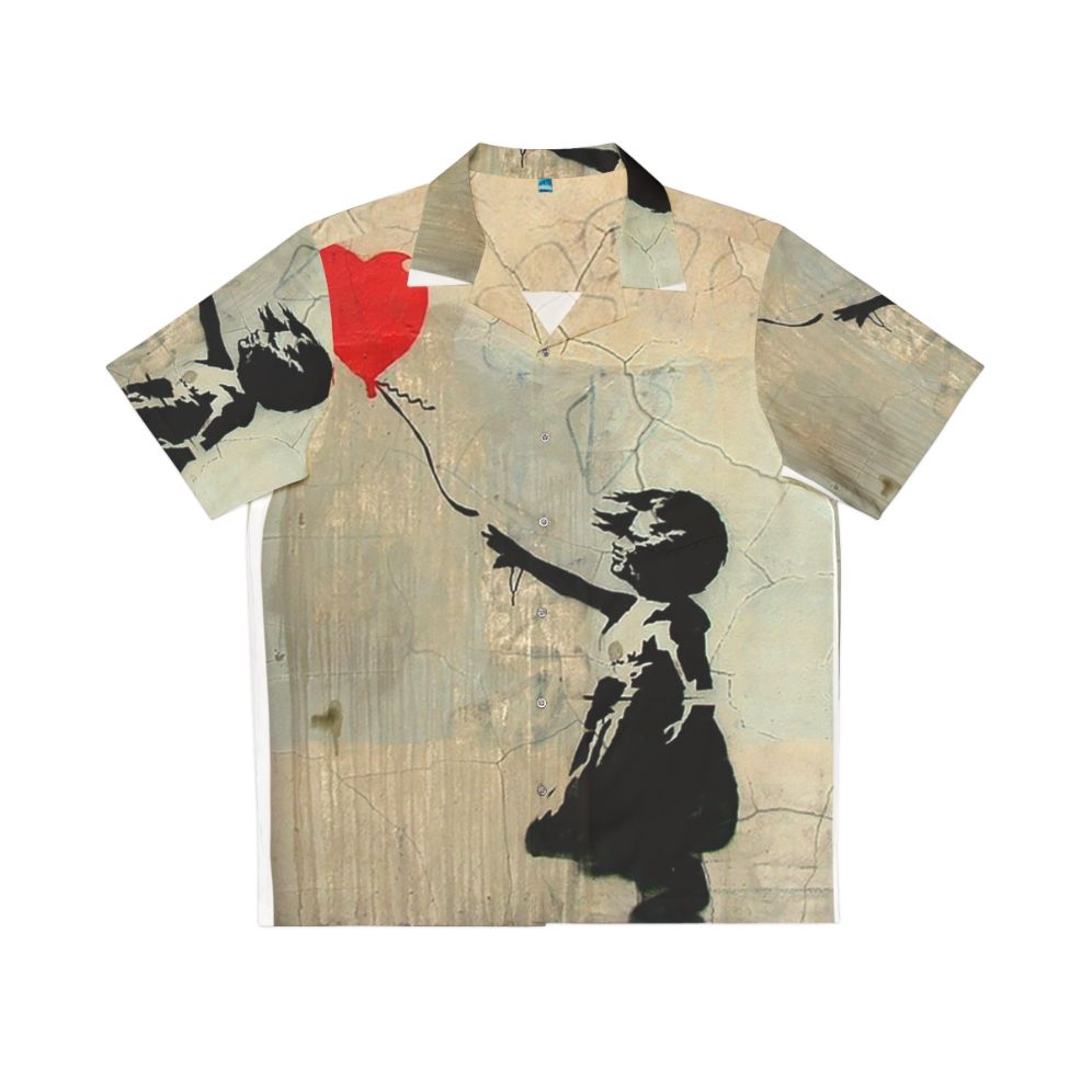 Banksy red heart balloon Hawaiian shirt