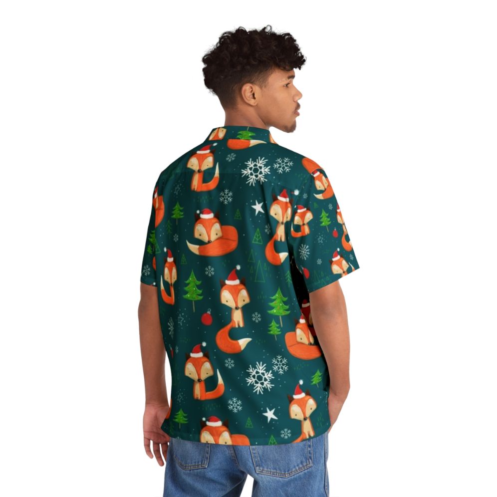 Winter Fox Christmas Holiday Hawaiian Shirt - People Back