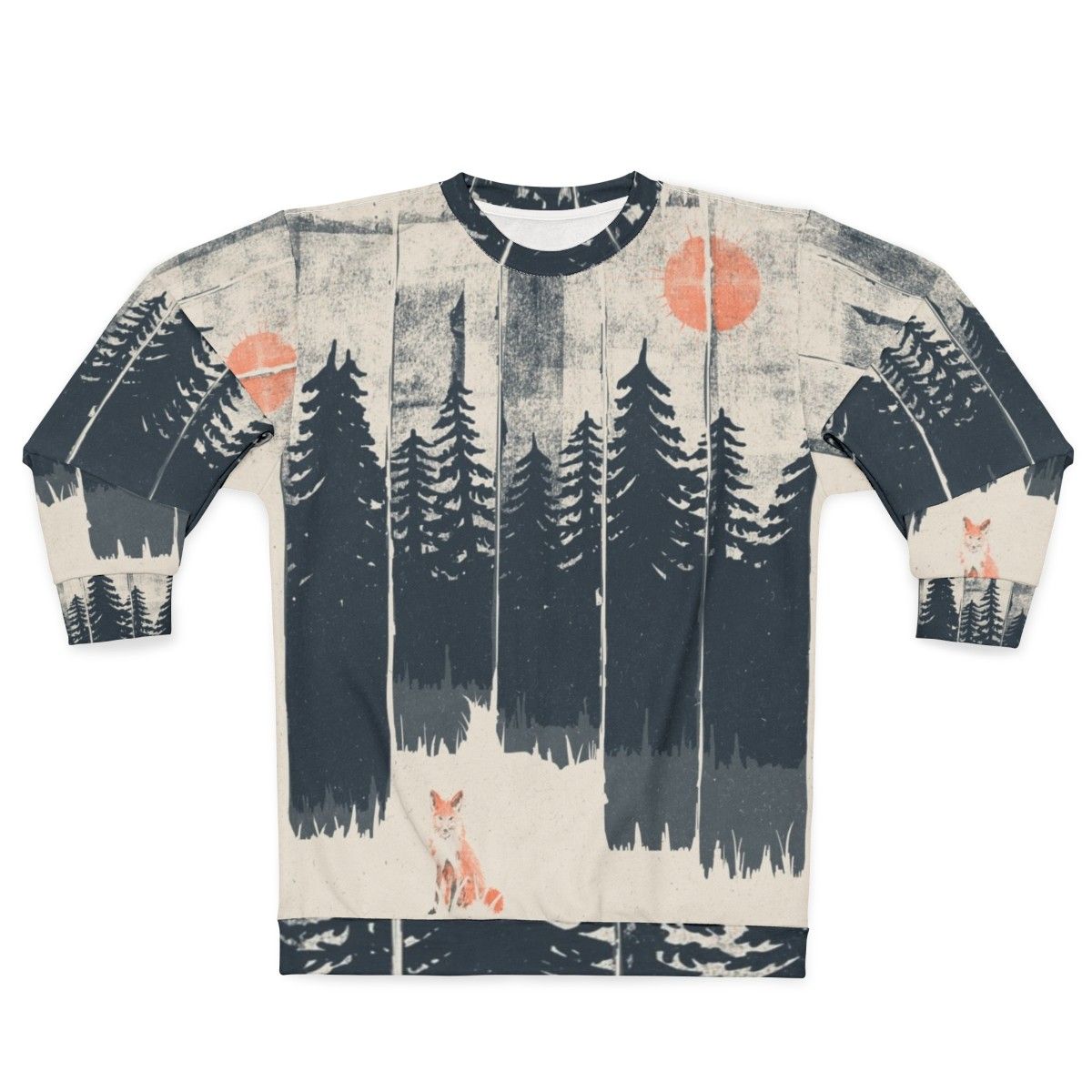 Cozy sweatshirt with a fox design in the wild forest