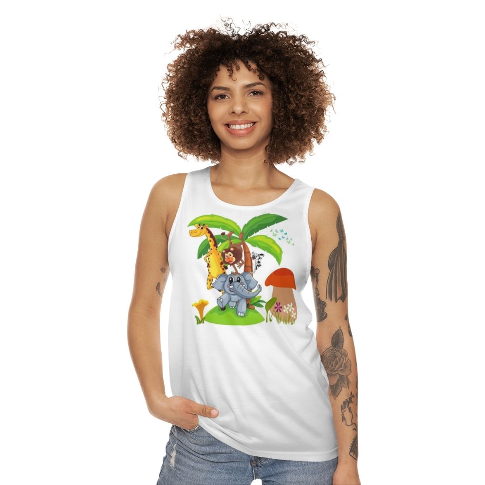 Unisex tank top with legendary animals design - women