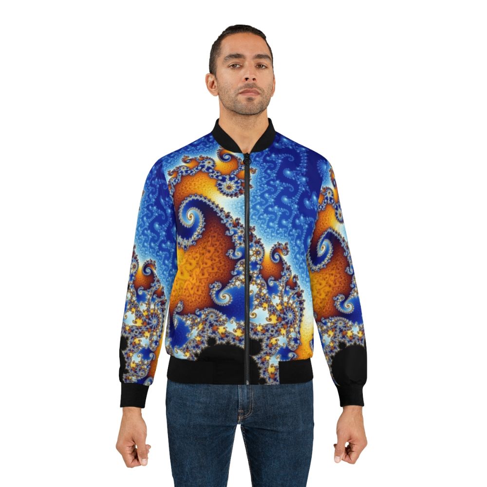 Mandelbrot Set Bomber Jacket featuring a beautiful fractal design - Lifestyle