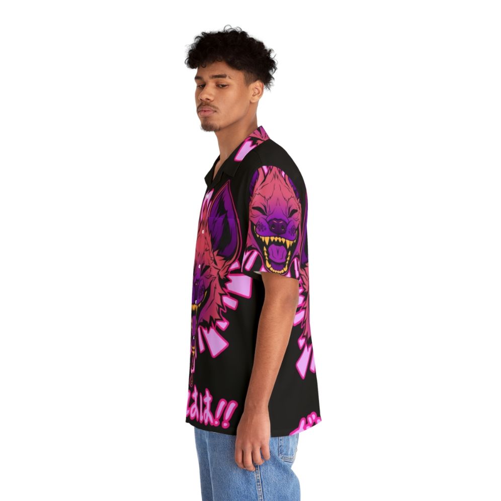 Gahaha Hyena Hawaiian Shirt - Cute Japanese Vaporwave Furry Fashion - People Left