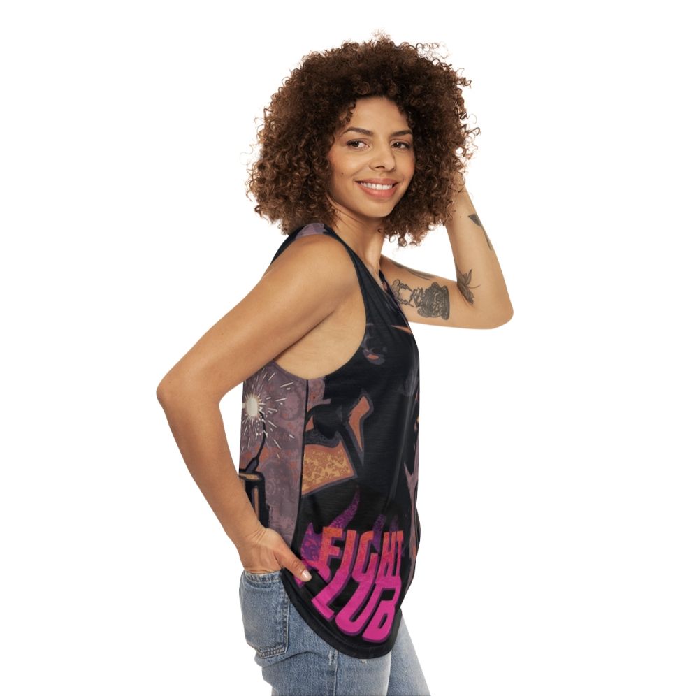 Fight Club Tyler Durden Smoking Dynamite Unisex Tank Top - women side