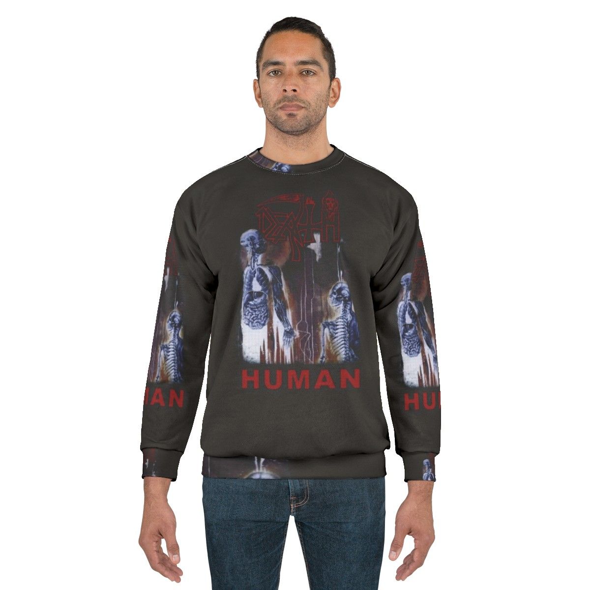 Death Metal Sweatshirt featuring a dark graphic design - men