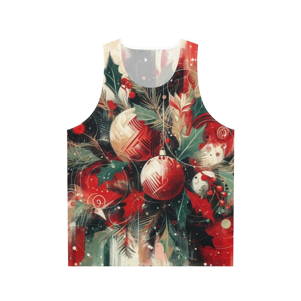 Unisex tank top with Christmas decorations design