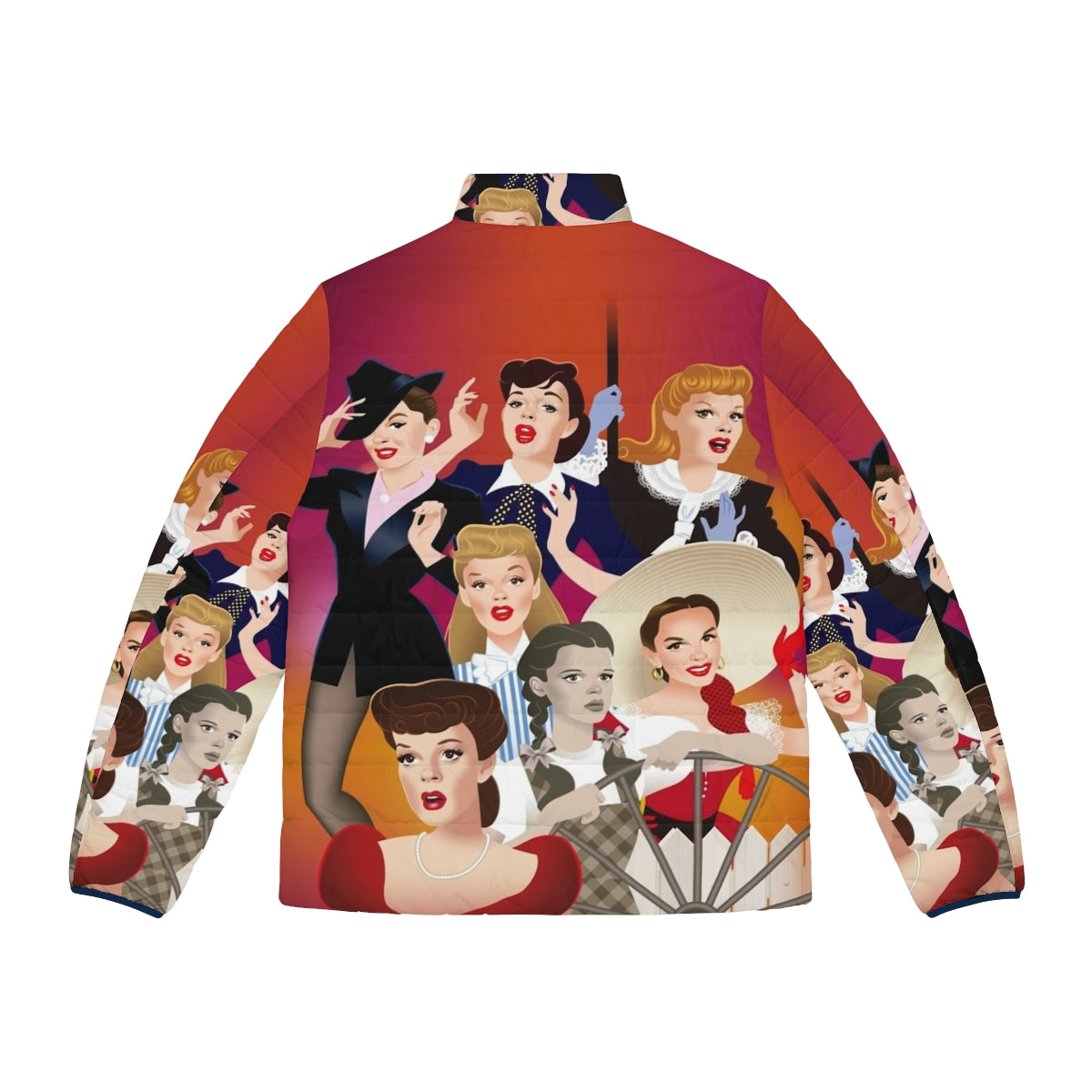 Jg 100 puffer jacket, featuring Alejandro Mogollo art and inspired by Hollywood icons - Back