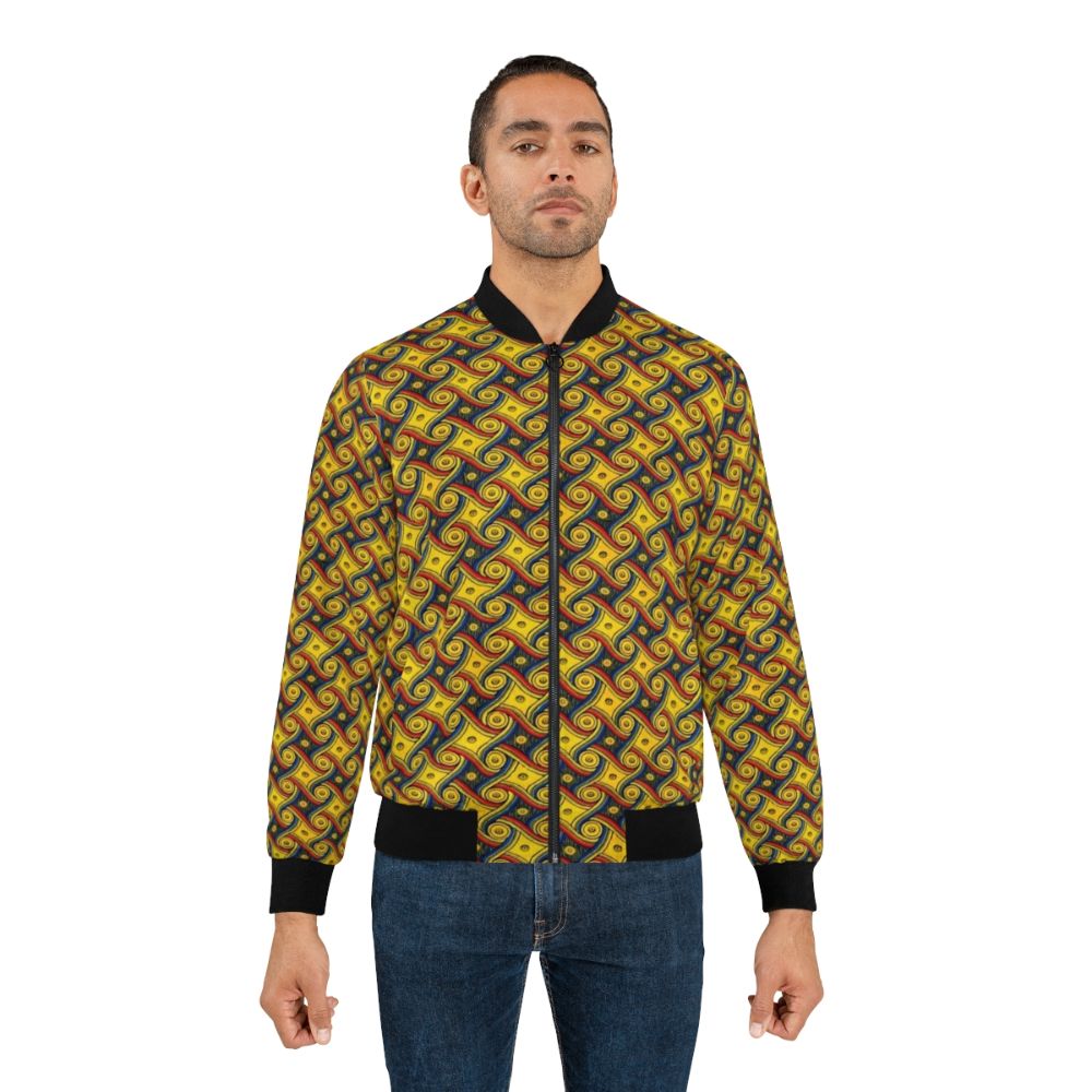 Brighter retro Marriott hotel carpet pattern art bomber jacket - Lifestyle