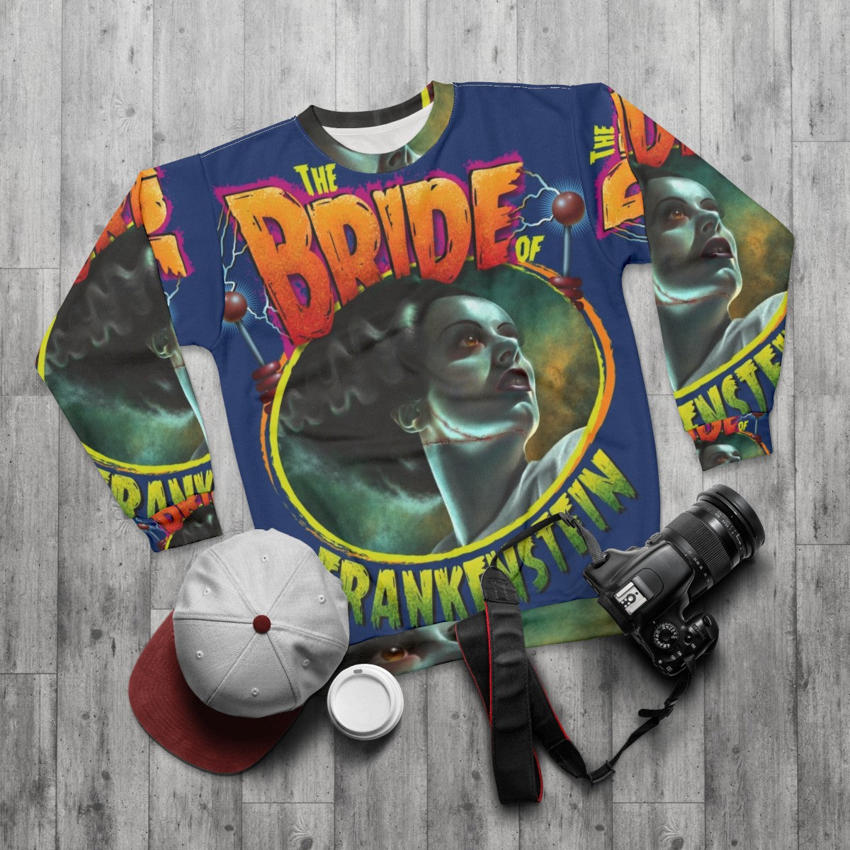 Classic Horror 'The Bride of Frankenstein' Sweatshirt - flat lay