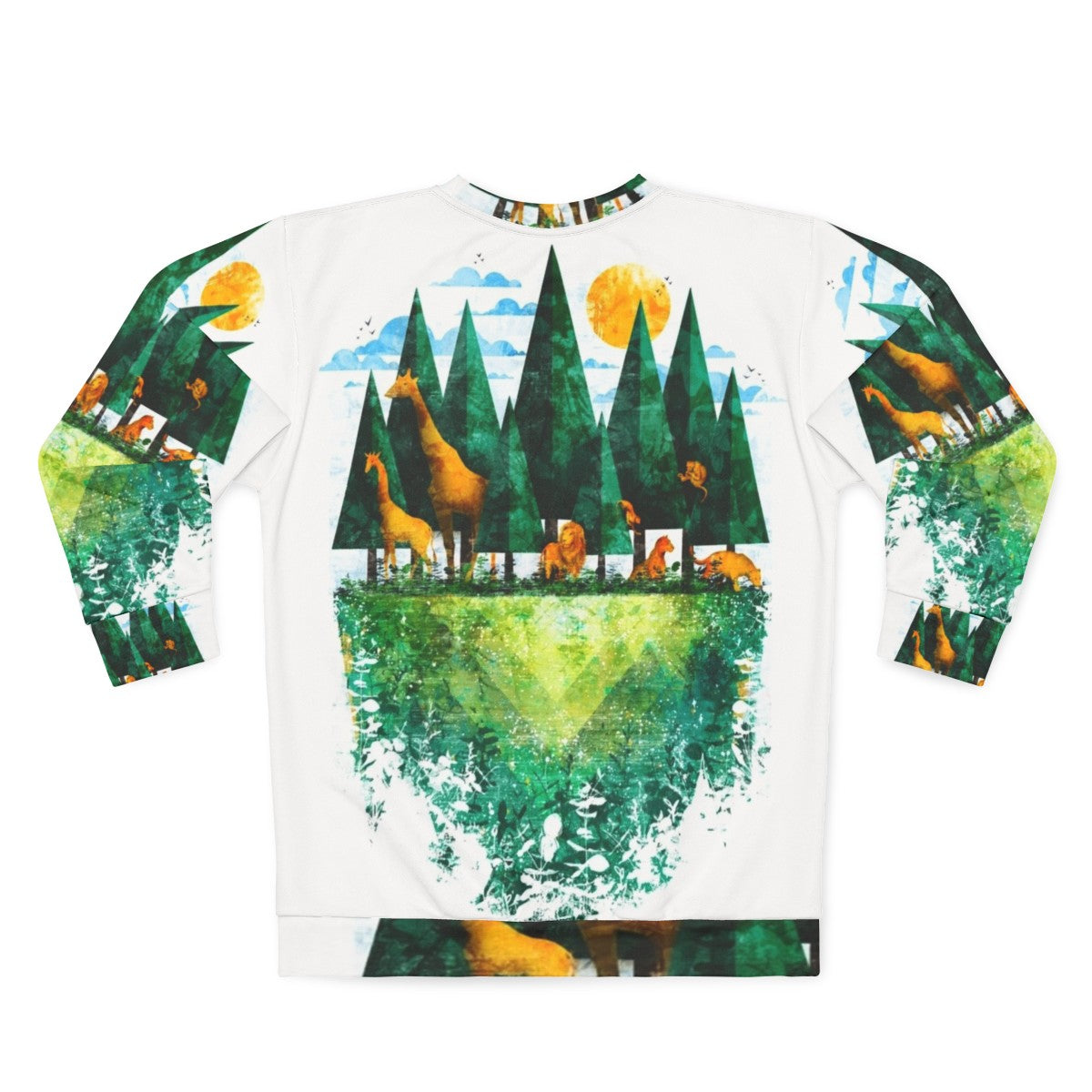 Geo Forest Sweatshirt with nature-inspired graphic design - Back