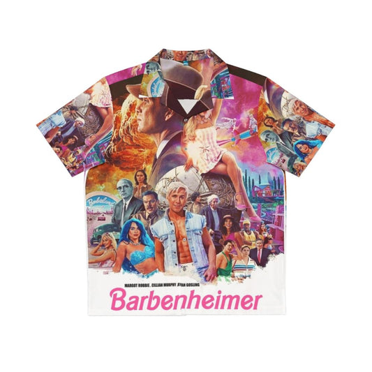 Barbenheimer 2023 Hawaiian Shirt with Retro Tropical Prints and Nuclear Explosion Motifs