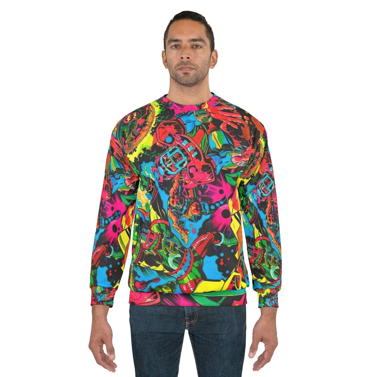 Kirby inspired retro pop art graphic sweatshirt - men