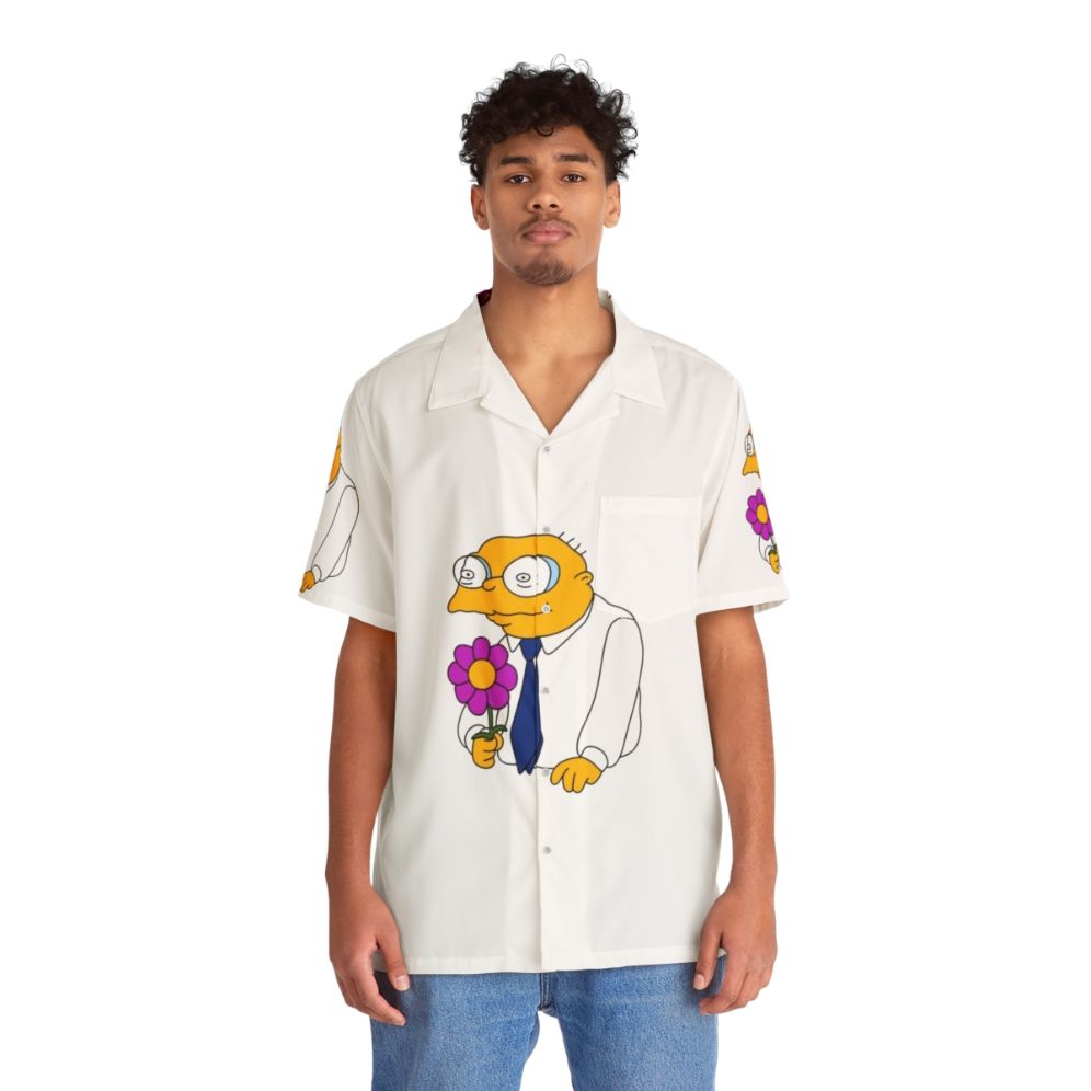 Moleman holding a flower Hawaiian shirt - People Front