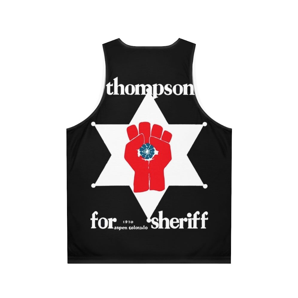 Hunter S. Thompson unisex tank top with psychedelic design - Back