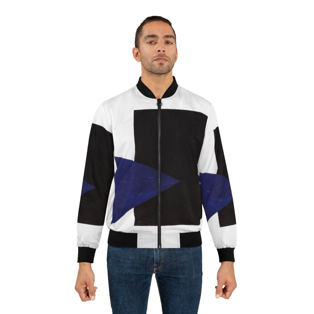 Malevich Suprematism abstract art bomber jacket with geometric shapes and faces - Lifestyle