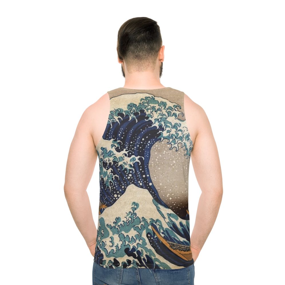 The Great Wave Off Kanagawa unisex tank top - men back