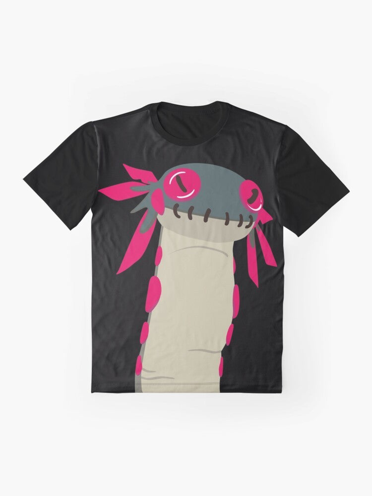 Monster Hunter World Wiggle Worm Graphic T-Shirt featuring the iconic Wiggle Worm monster - Flat lay