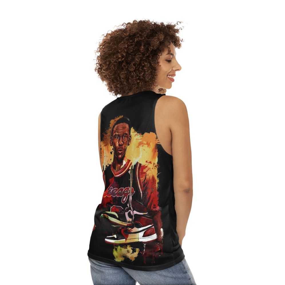 Unisex basketball tank top - women back