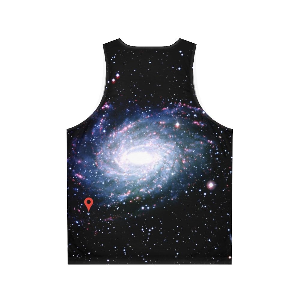 Location Unisex Tank Top featuring a galaxy and milky way design - Back