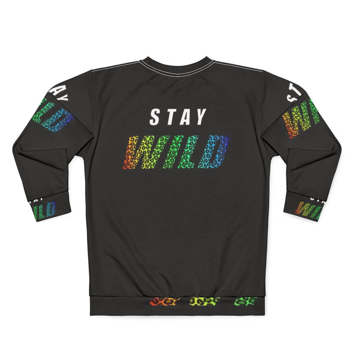 Exclusive Stay Wild Ben Azelart Colorful Leopard Sweatshirt - Back