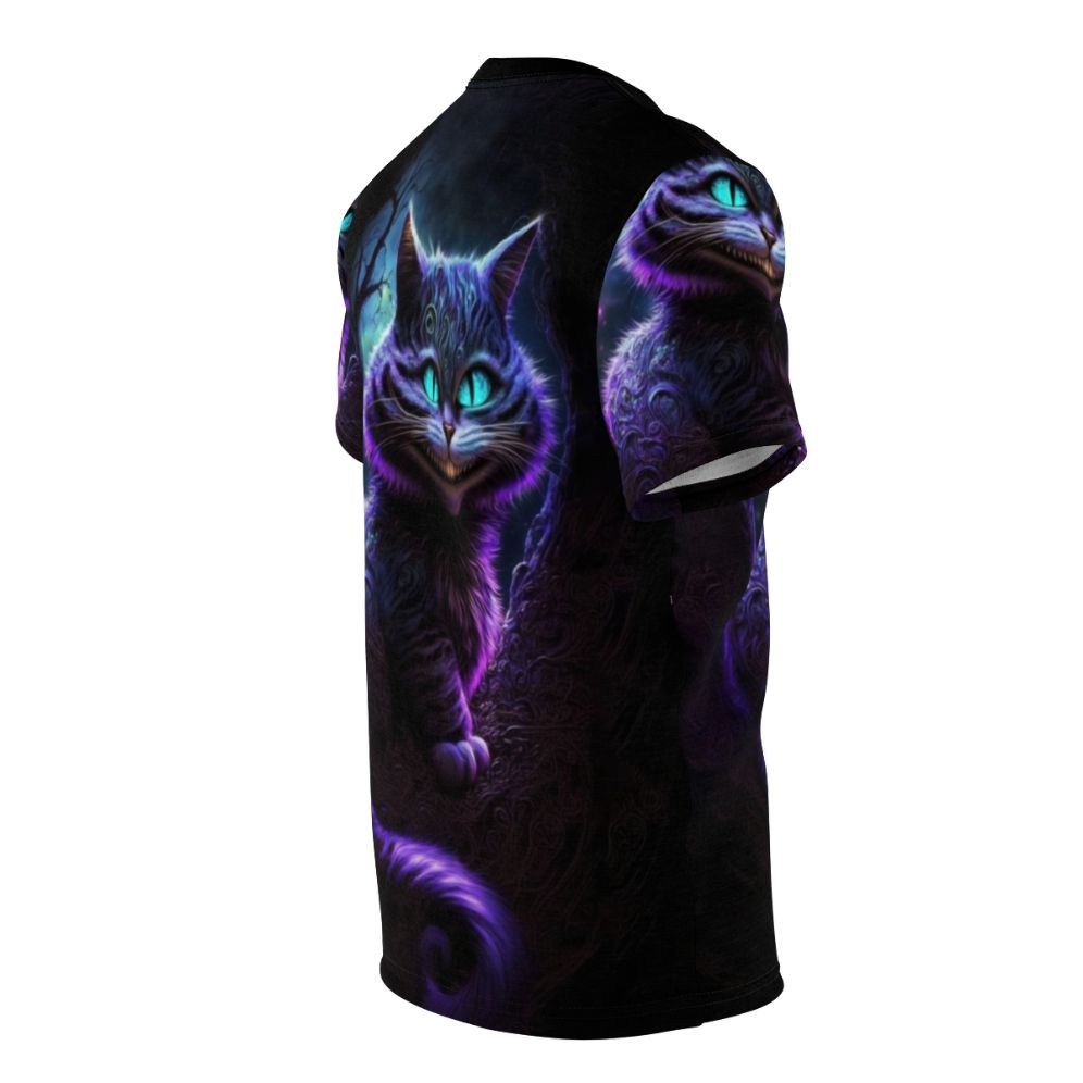 Cheshire Cat abstract art design on a high-quality t-shirt - men right