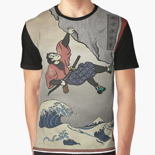 Climbing Samurai Deep Water Soloing Graphic T-Shirt