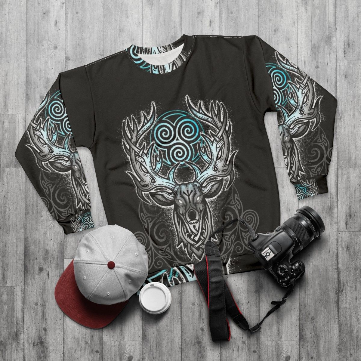 Legend of the White Stag Sweatshirt - flat lay