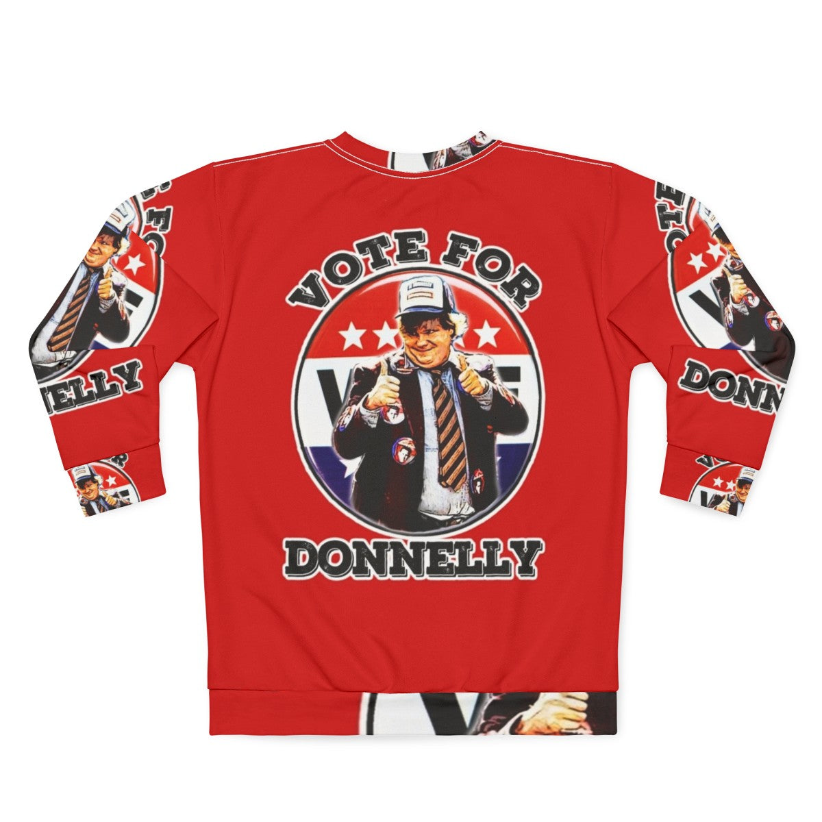 Vote for Donnelly Black Sheep SNL Political Sweatshirt - Back