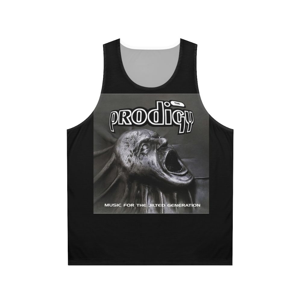 Unisex tank top featuring 90s electronic music design