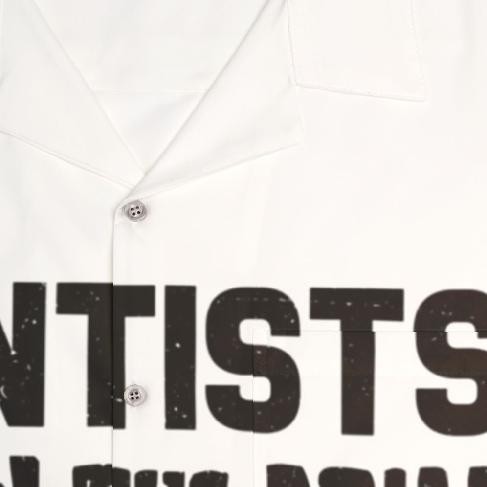 Dentists' Hawaiian Shirt featuring dental profession theme - Detail