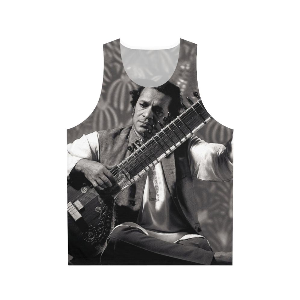 Indian sitar player wearing unisex tank top