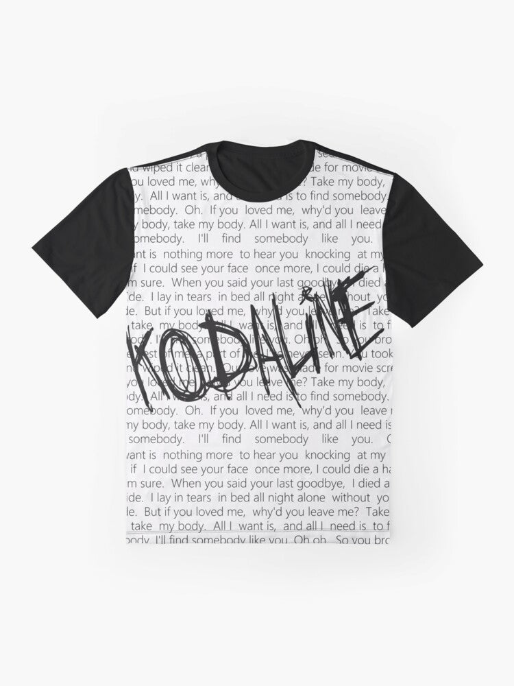 Kodaline "All I Want" lyrics graphic t-shirt - Flat lay