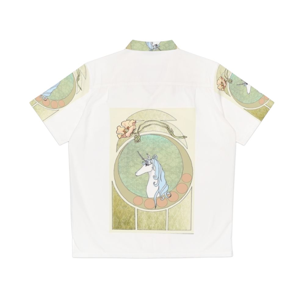 Art Nouveau The Last Unicorn Hawaiian Shirt featuring a unicorn design - Back